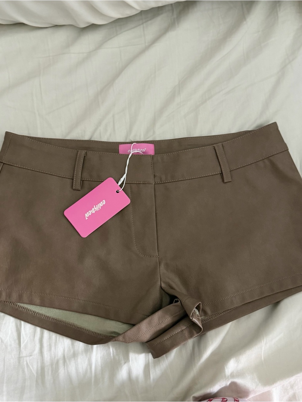 Edikted Women's Faux Leather Micro Shorts
